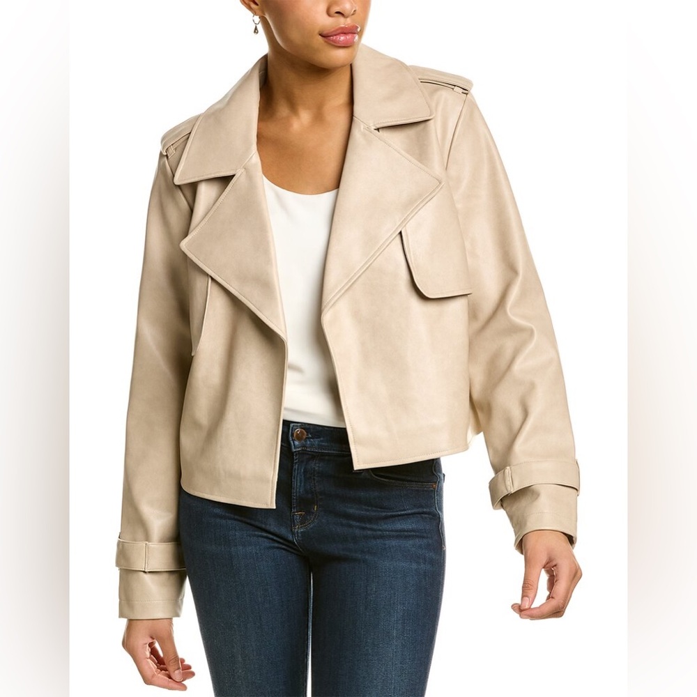Bagatelle Women's Beige Leather Jacket Size XL Like New